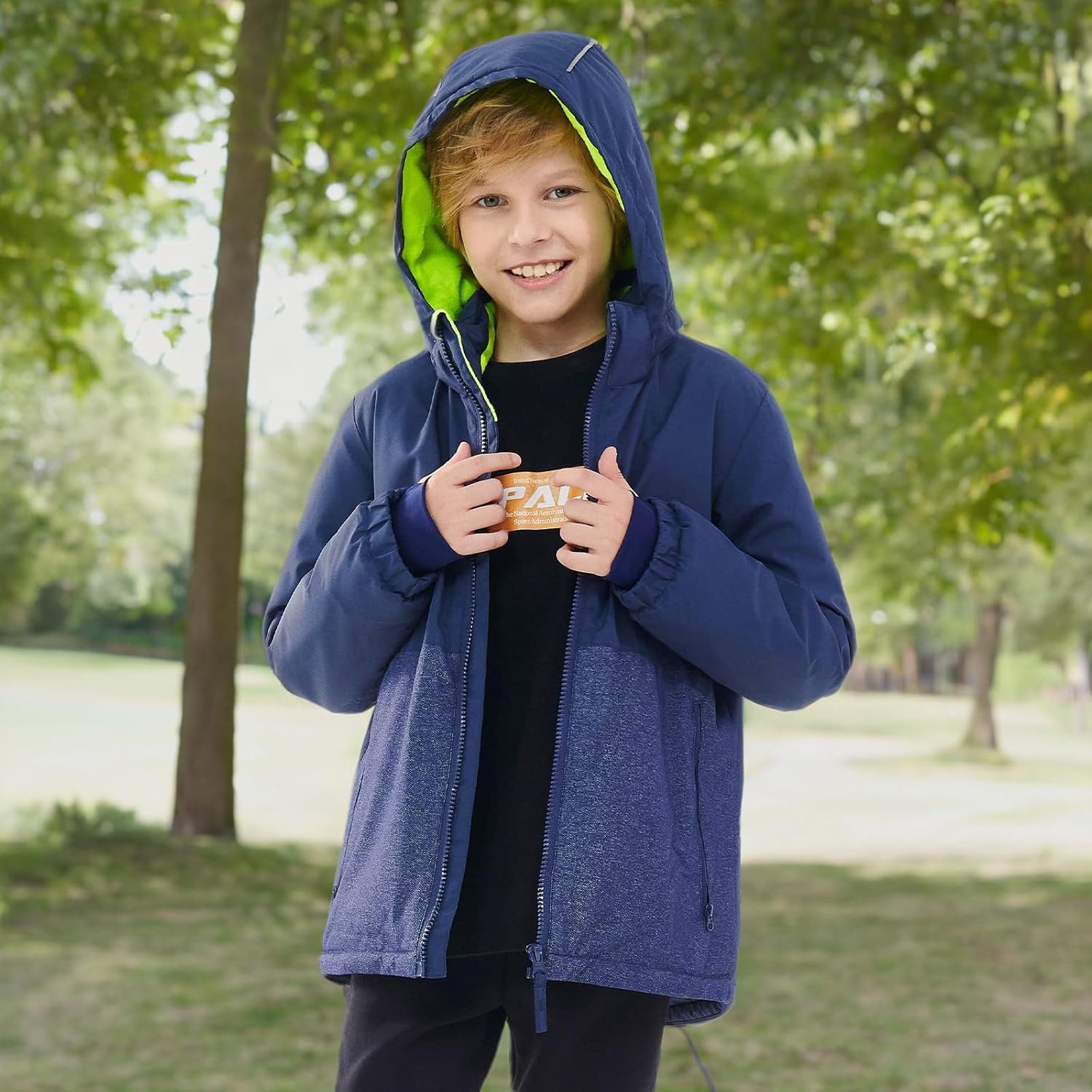 Boys Winter Coats Waterproof Breathable Snowboarding Ski Jackets Fleece Lined Hooded Rain Coat for Kids - Image 9