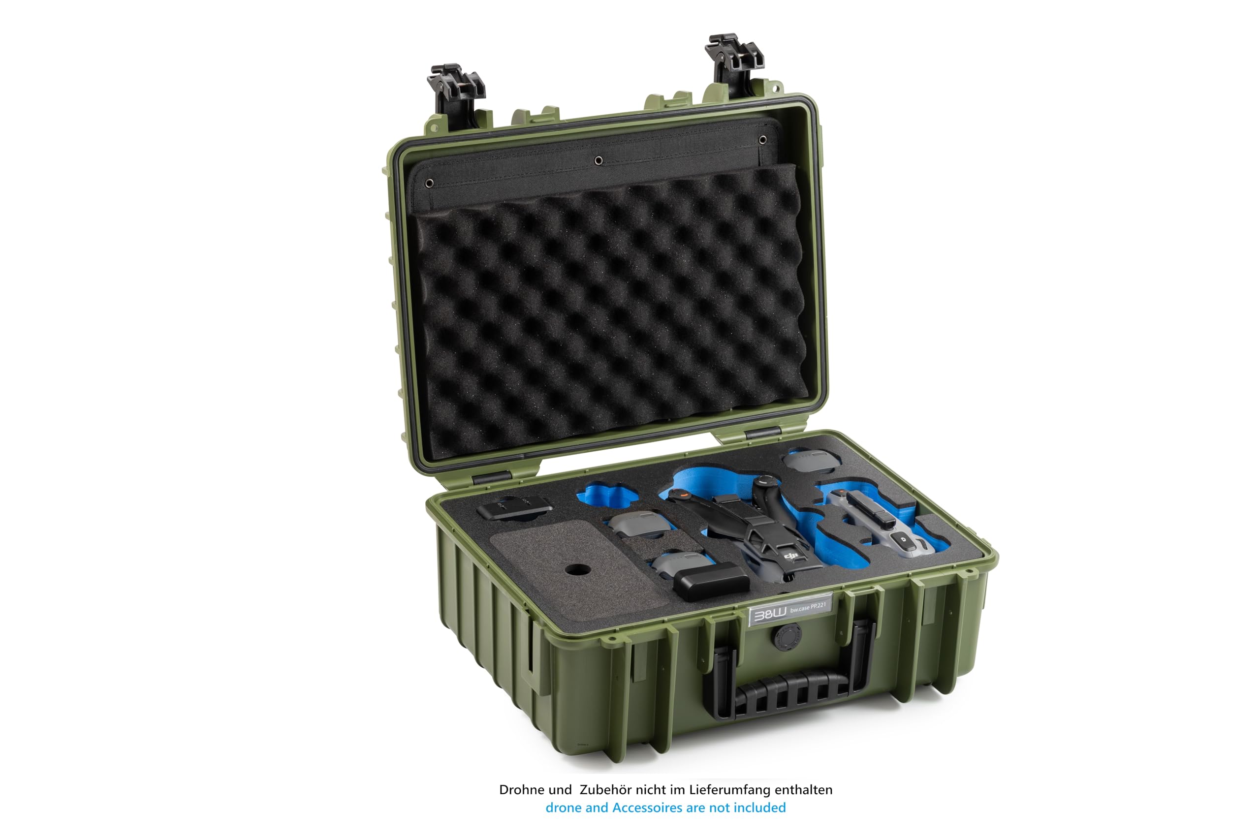 B&W International Transportkoffer Outdoor 5000 (PP.221) – für DJI Mavic 4 Pro – Wasserdicht (IP67), staubdicht, schlagfest, extrem robust