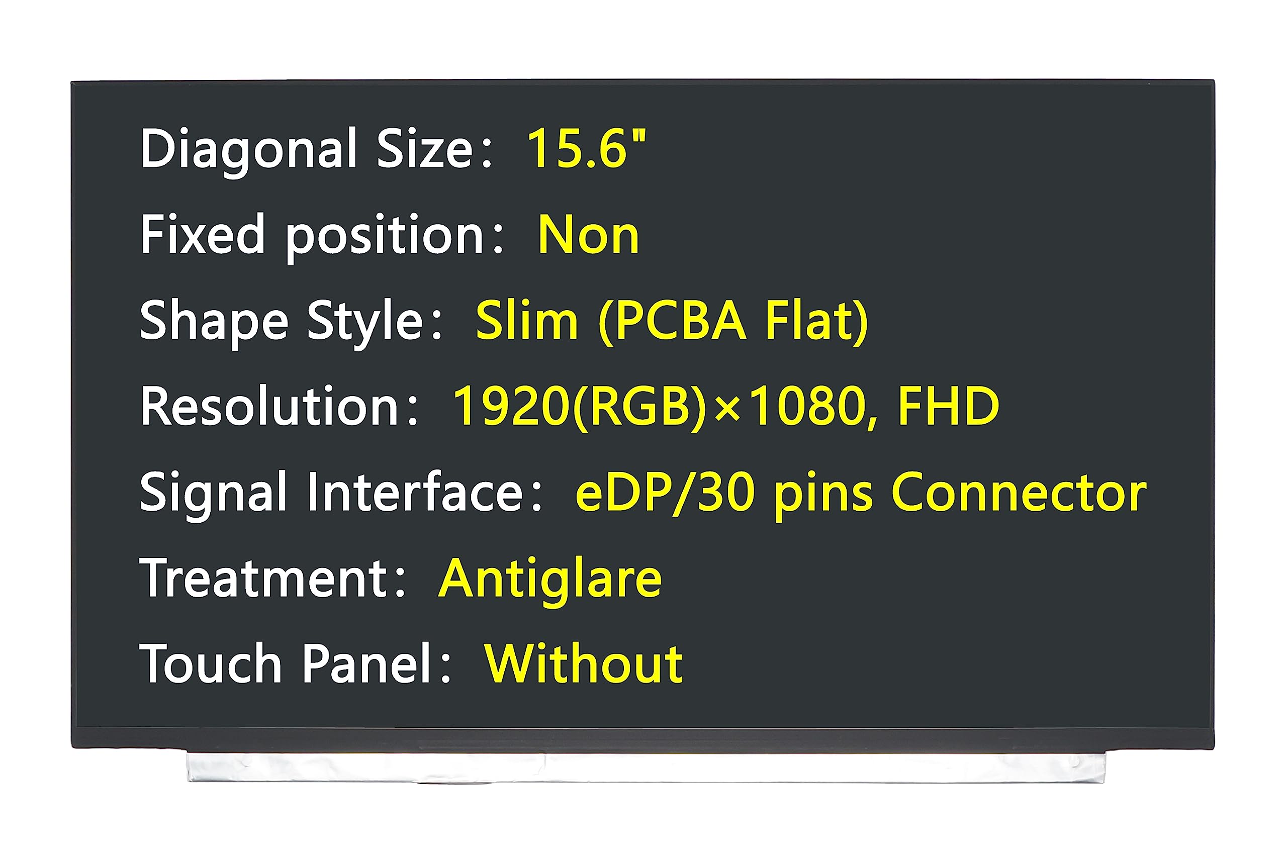 New Screen Replacement for N156HGA-EA3 Rev.C1 N156HGA-EA3 Rev.C2,eDP/30 pins Connector,1920(RGB)×1080, FHD,Antiglare,LCD LED Display