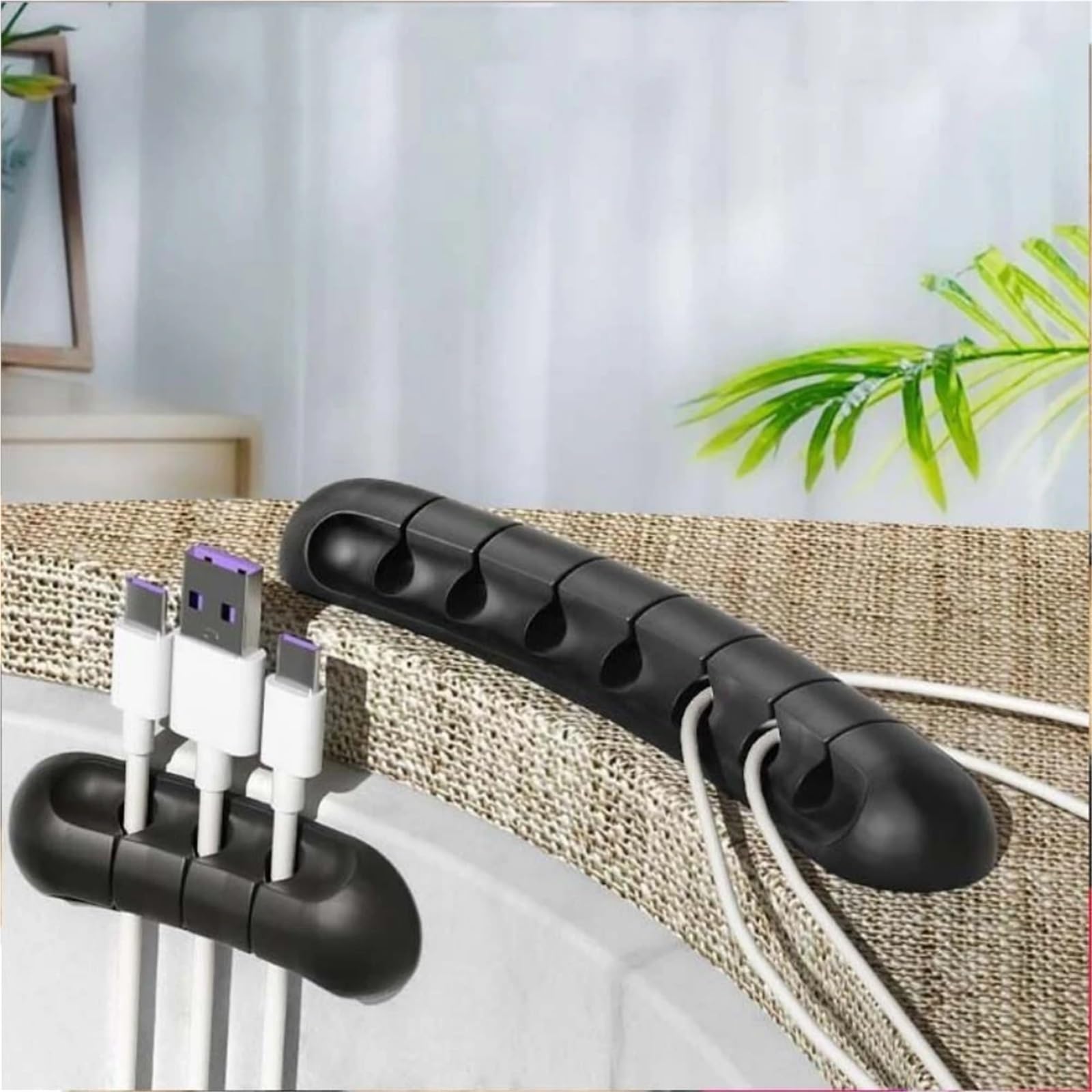 Abrazaderas para Cables Organizador de Cables Silicona 10 Piezas for Oficina en casa(C)