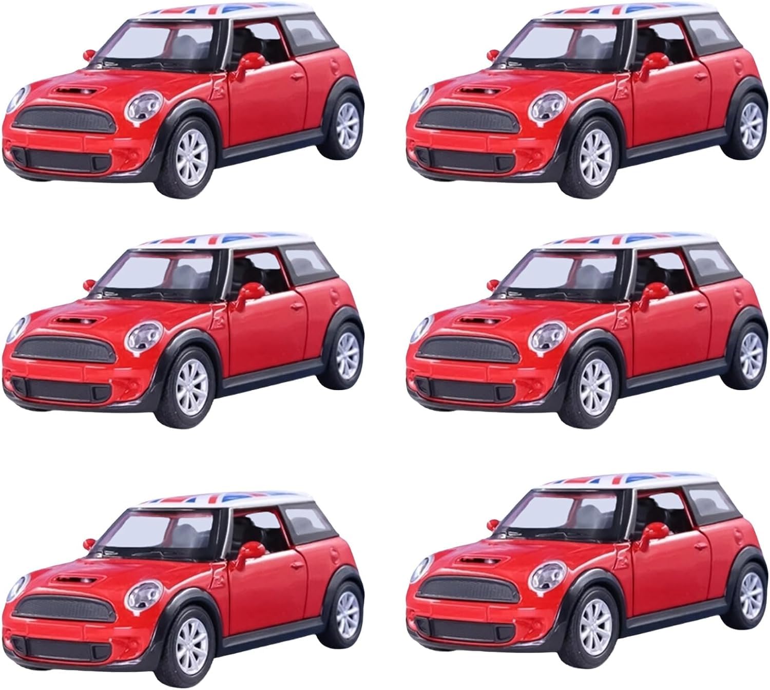 YSAMAX Mini Copper Car, Alloy Die-Cast Mini Sports Car 1:22, Perfect For Display Or Play, Sleek And Stylish, Iconic Detailing, Precision Perfection, Gift Choice, RED (6 PCS)