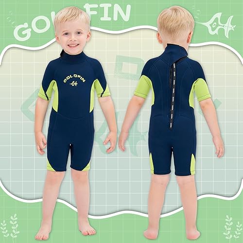 Miniatura 10 de Goldfin Traje de neopreno para niños y niñas, de 0.118 pulgadas, con cremallera trasera, para niños y jóvenes, para mantener el calor para agua