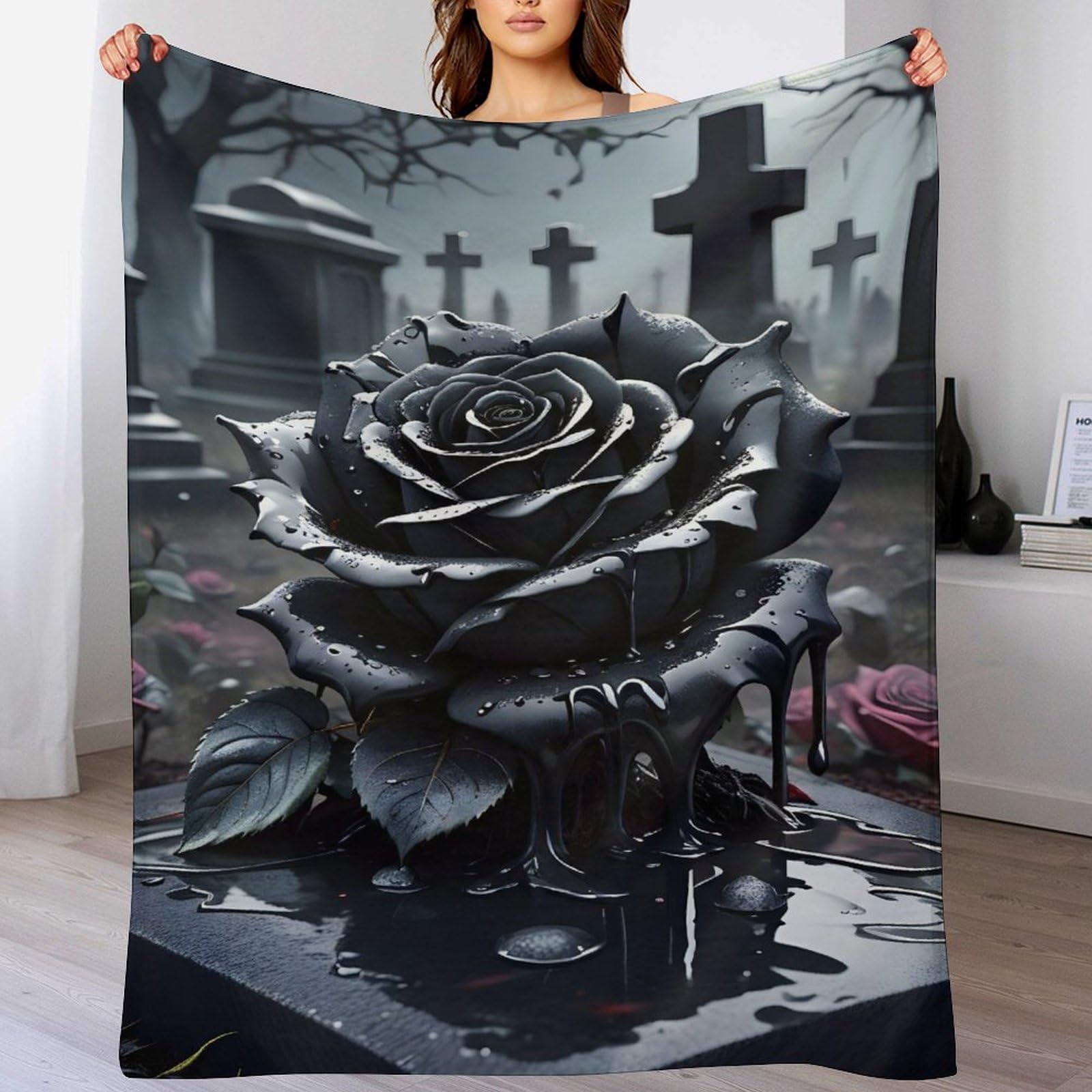 Couverture Plaid Rose 100x130 cm en Polaire de Flanelle Douce pour Lit et Canapé