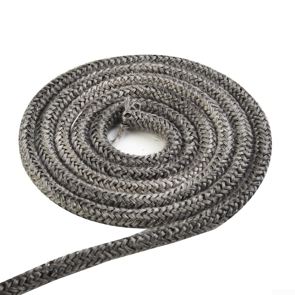 Corda resistente al calore, Guarnizione for porta della stufa a legna in corda di fibra vetro nera 6-8 mm diametro 2 m lunghezza(8mm)