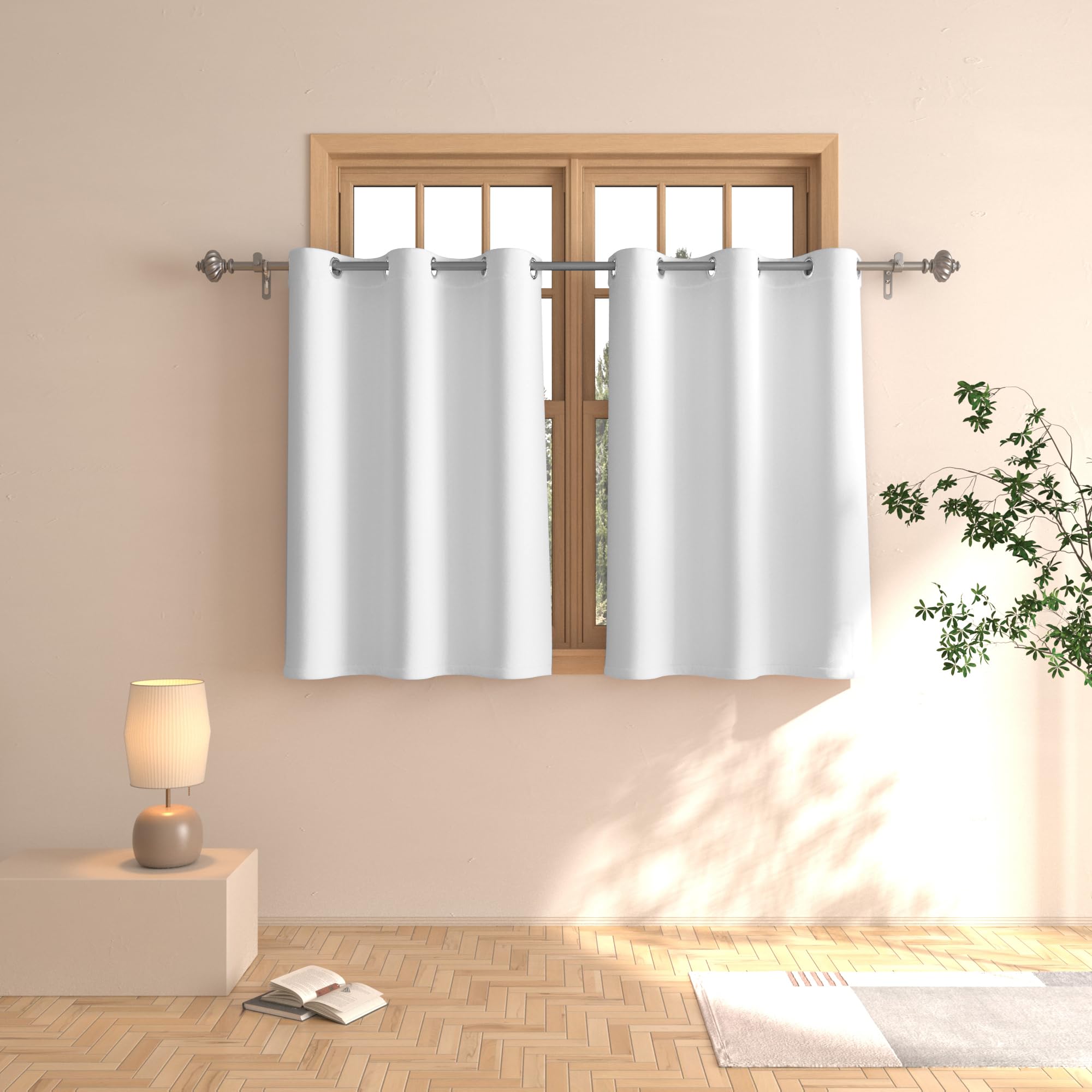Rideaux occultants anti-regard UPOPO 91,4 cm blanc grisâtre isolant pour cuisine