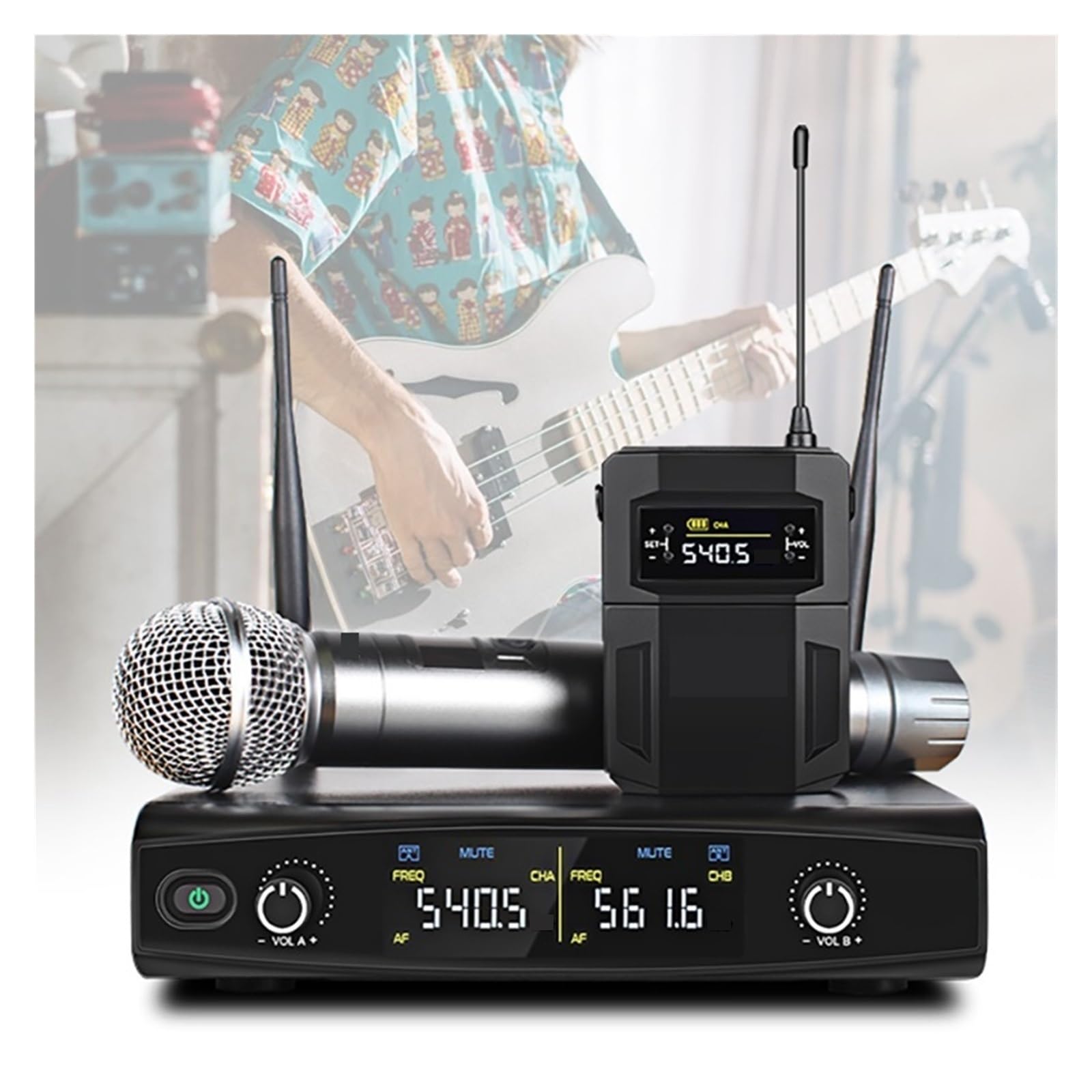 Bezprzewodowy System Mikrofonowy Metalowy Zestaw Mikrofonów Bezprzewodowych Częstotliwości, Bezprzewodowy Mikrofon Do Śpiewania, Karaoke, Kościół
