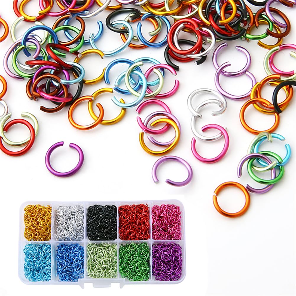 2250 Stück farbige offene Binderinge Schmuckherstellung Ringe Mini Handwerk offene Ringe Schmuckzubehör Schmuck Verbindungsringe O-Ring-Verbinder