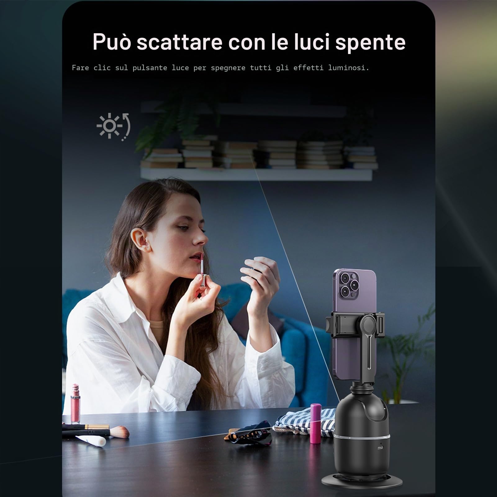 Andoer 360 ° Auto Face Tracking Gimbal con Morsetto Telefonico per Vlog e Live Streaming