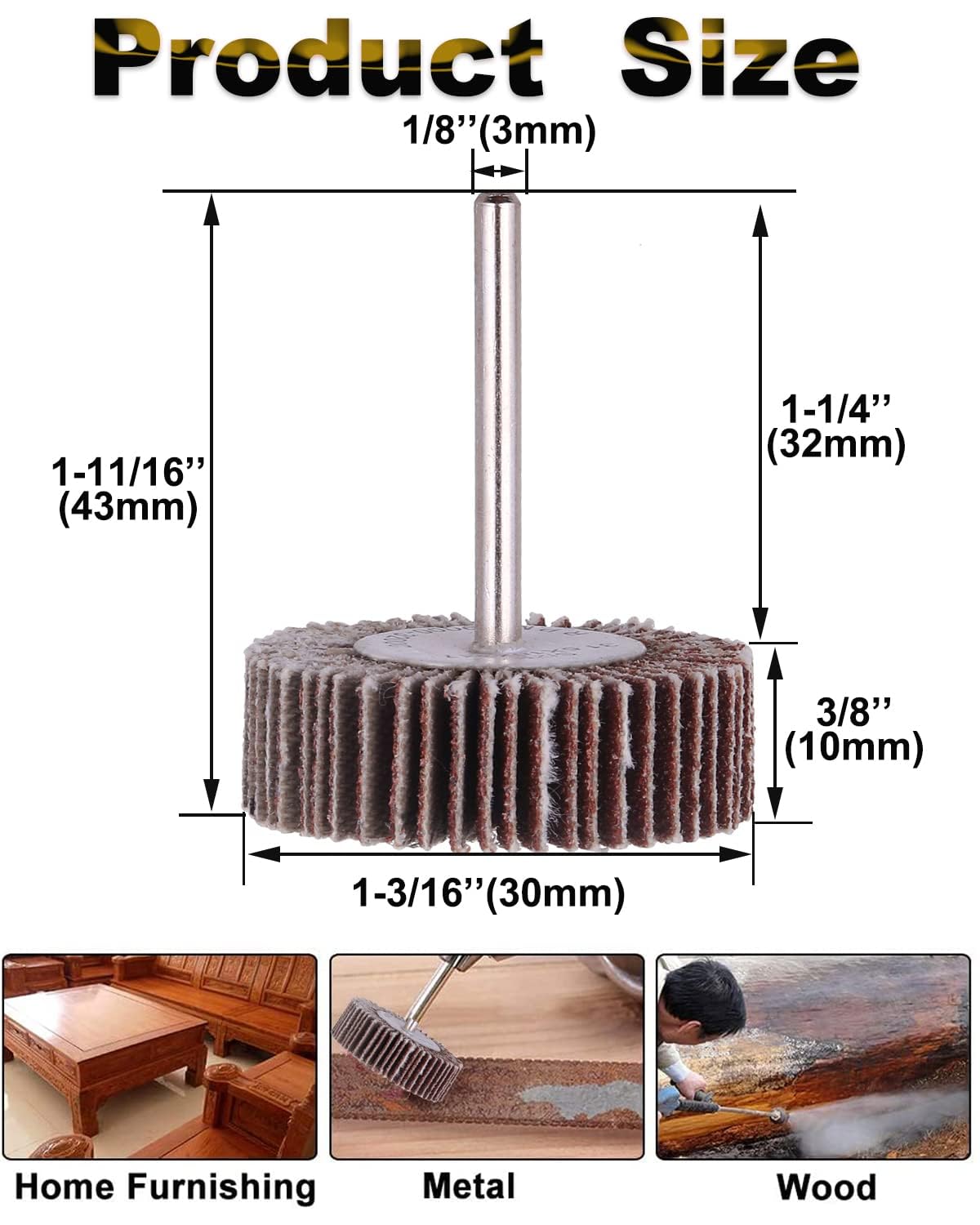 Rocaris Flap Wheels - 30 Pack 1/4" Abrasive Set -2