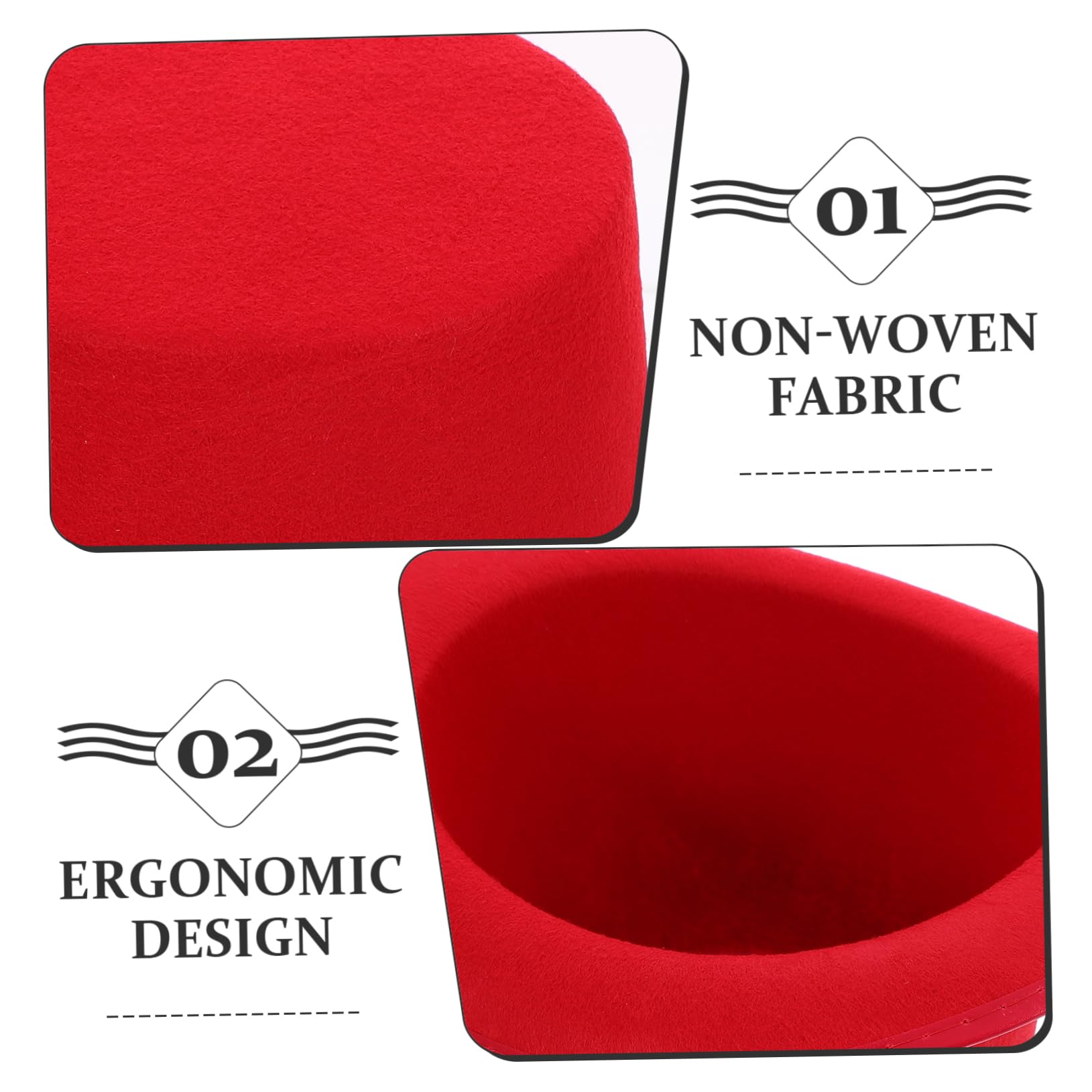 BESPORTBLE Vestire i Cappelli Berretto Fedora Falso Barra Cappello a Tricorno Costume Cappello Pieghevole Da Mago Maghi Accessori Tradizionale Cosplay Cappelli Da Festa Adulti Malvagio Rosso