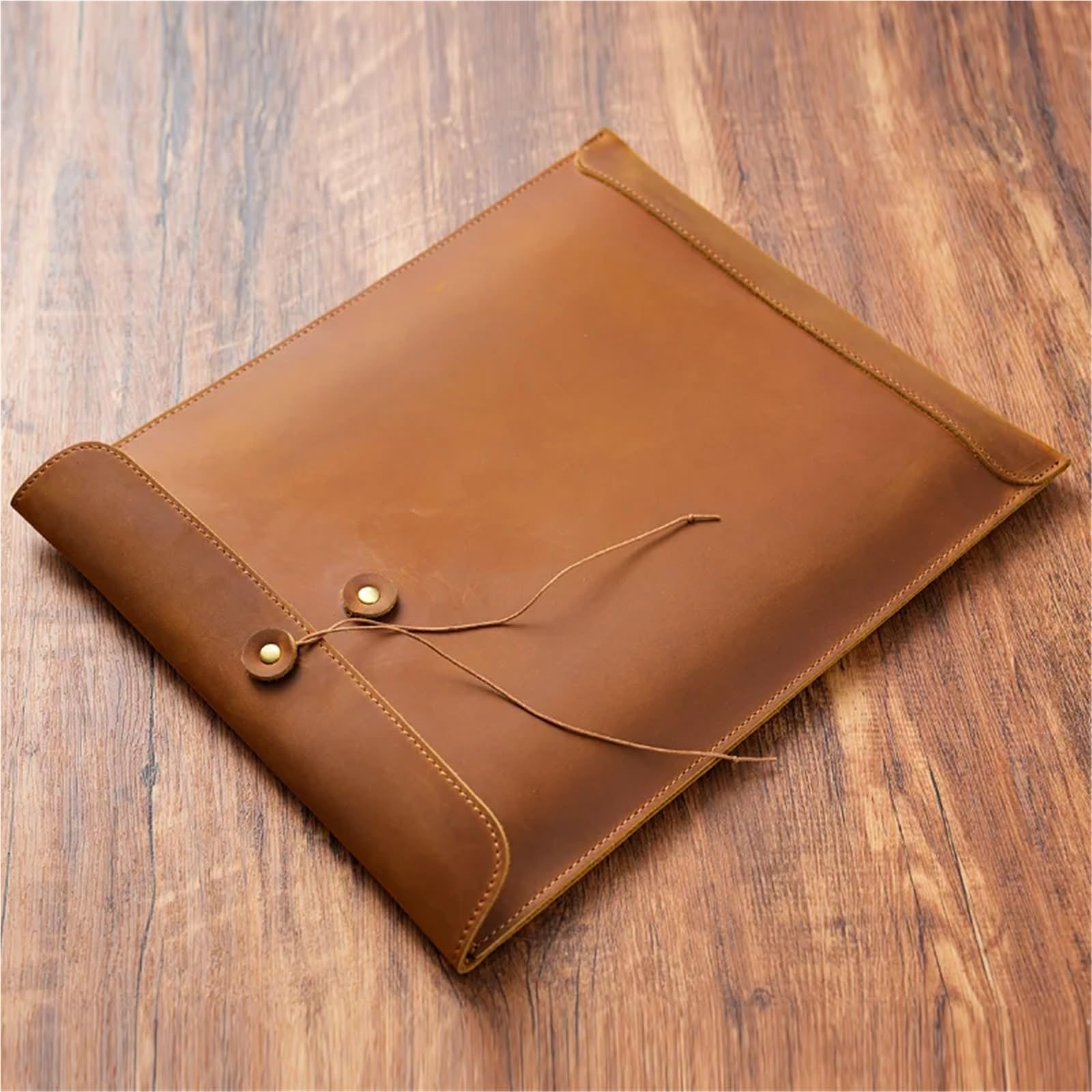 Portafolios De Cuero Carpeta De Cuero A4, Sencilla, Gran Capacidad, For Documentos, Maletín Moda, Organizador For Oficina, Facturas Y Contratos(Black)