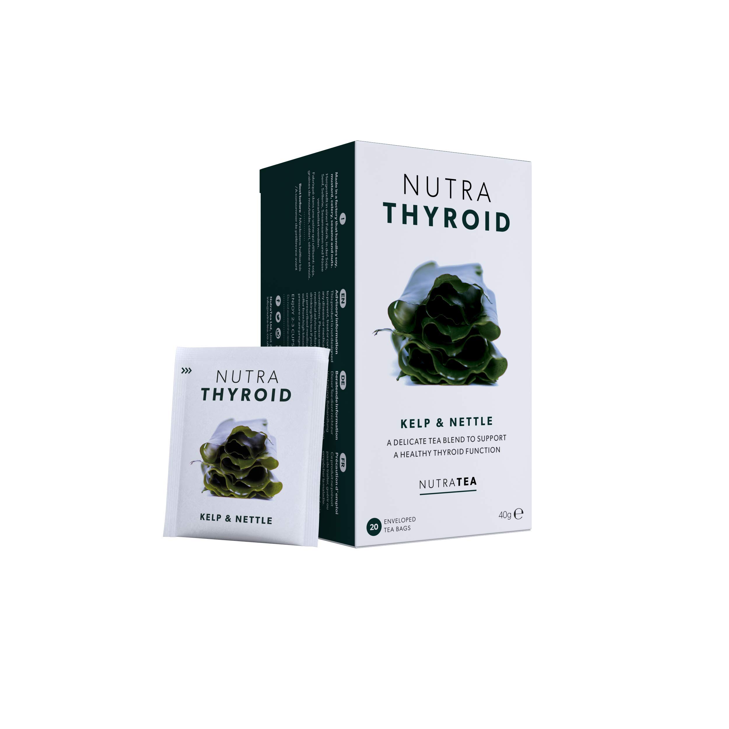 NUTRATHYROID - Thyroid Support Tea | Thyroid Health Tea - Supporting Your Metabolism and Thyroid Function - 40 Enveloped Tea Bags - by Nutra Tea - Herbal Tea - (2 Pack)