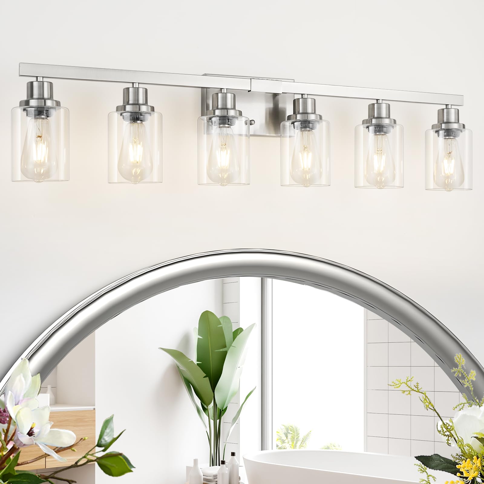 Black Vanity Lights - 8 Light Bathroom Fixture -18