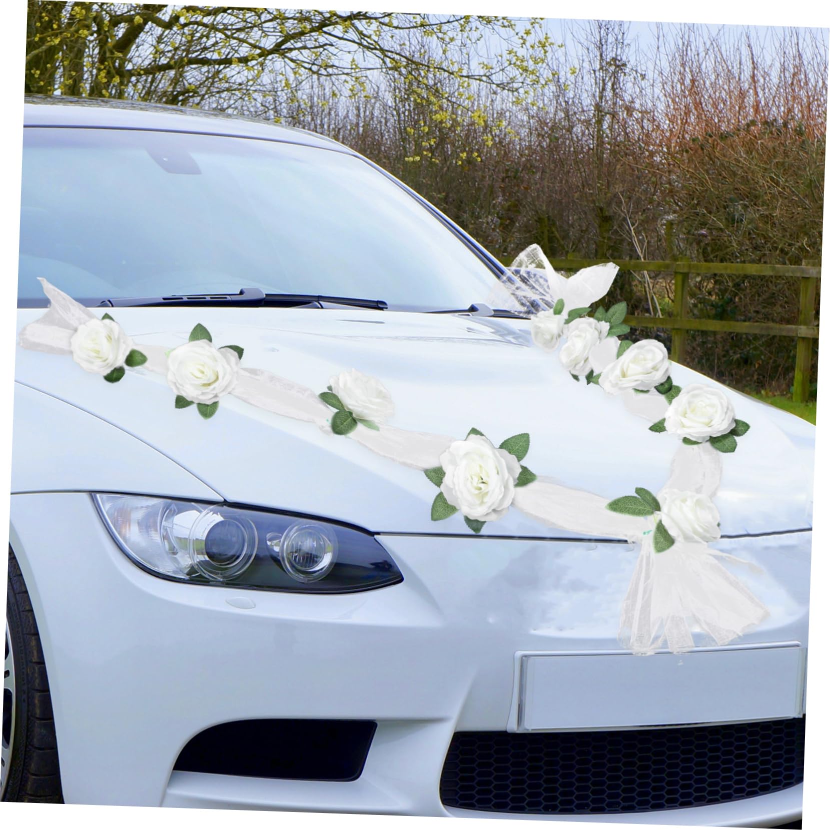 Alipis 3 Sätze Hochzeit Autogürtel hochzeitsdeko für Auto Hochzeitsauto Dekoration Tür Braut Anordnung Autodeko Hochzeitsauto schmücken Hochzeitsautoverzierung Schleife