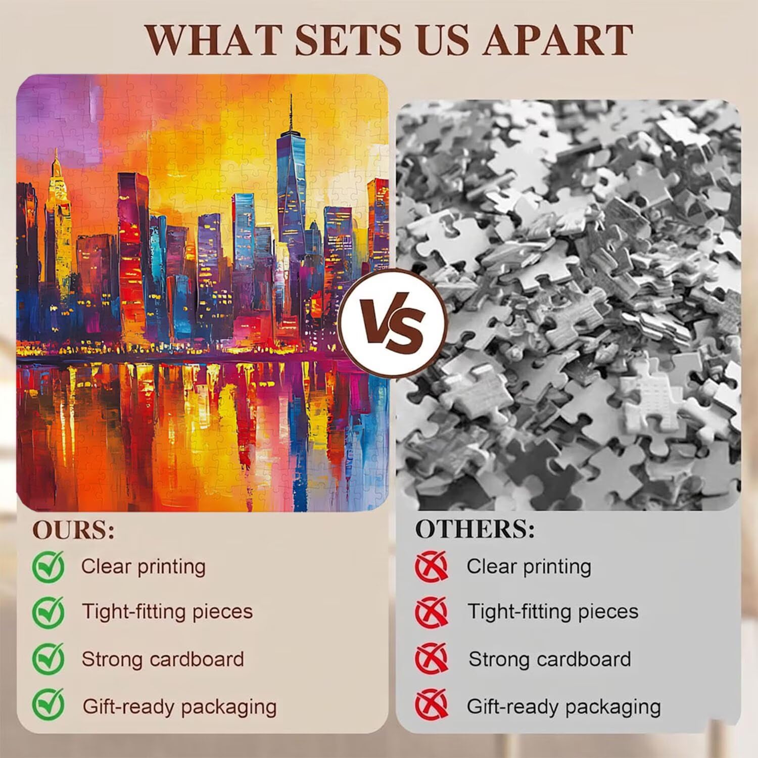 colore Città Puzzle 1000 Pezzi per Adulti, Puzzle in Legno - Collezione Classica con Poster Incluso - Sfida di Concentrazione e Passatempo Antistress, Gioco Educativo per Famiglia, 75 x 50 cm f0-23