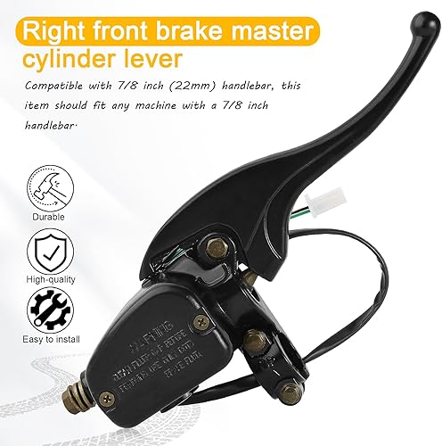 Miniatura 4 de QAZAKY Palanca de cilindro maestro de freno delantero derecha para Polaris Sportsman 300 400 400L 500 550 600 700 800 Magnum Scrambler Trail Blazer
