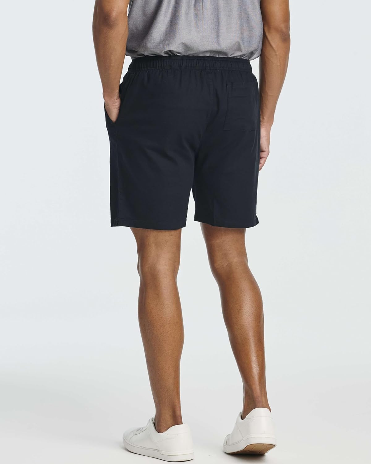 Real Essentials 3 Pack: Men's 7" Cotton Chino Golf Walking Shorts Elastic Waist Drawstring Back Pockets Casual Lounge Hybrid - Image 4