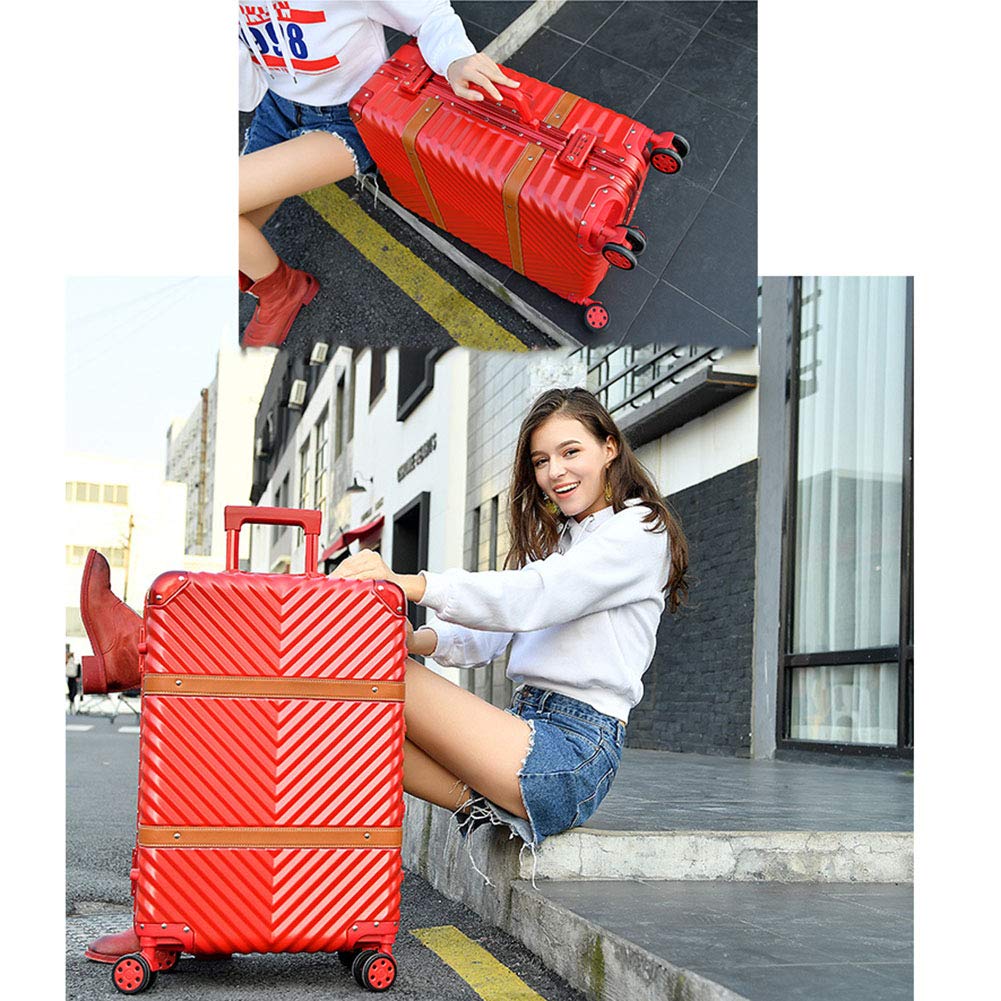 Valigie Trolley con Telaio Alluminio con Rotelle Girevoli,Leggero ABS + PC Valige da Viaggio Rigido con Porta USB,71cm