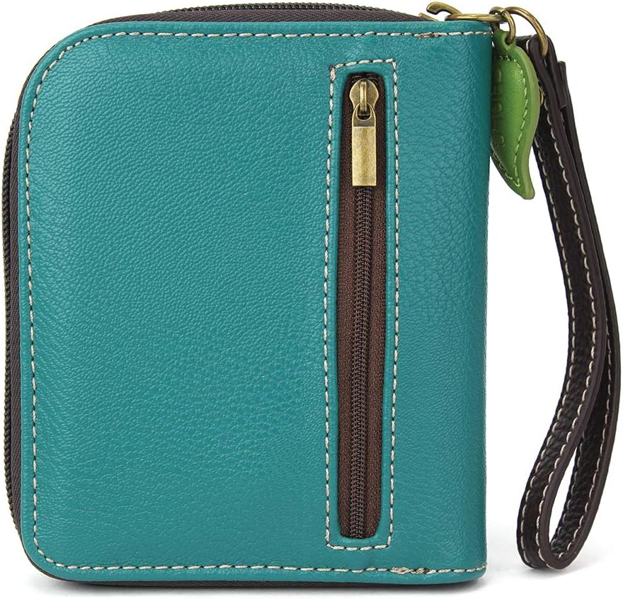 CHALA Handbags- Zip Around Wallet, Wristlet, 8 Credit Card Slots Sturdy Coin Purse for women, Dragonfly, Small
