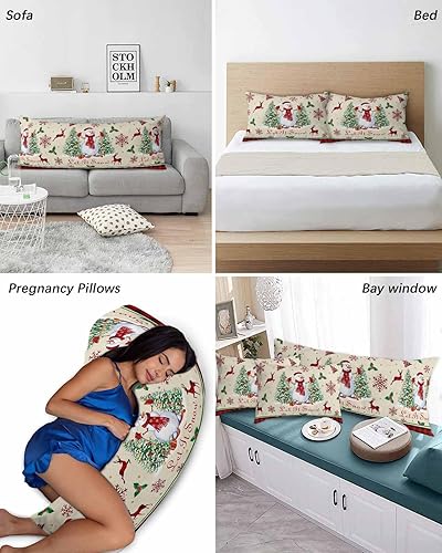 Miniatura 6 de Fundas de almohada rústicas de Navidad de tamaño estándar, 2 paquetes de fundas de almohada para cama, funda de almohada para sofá, sofá, cuerpo