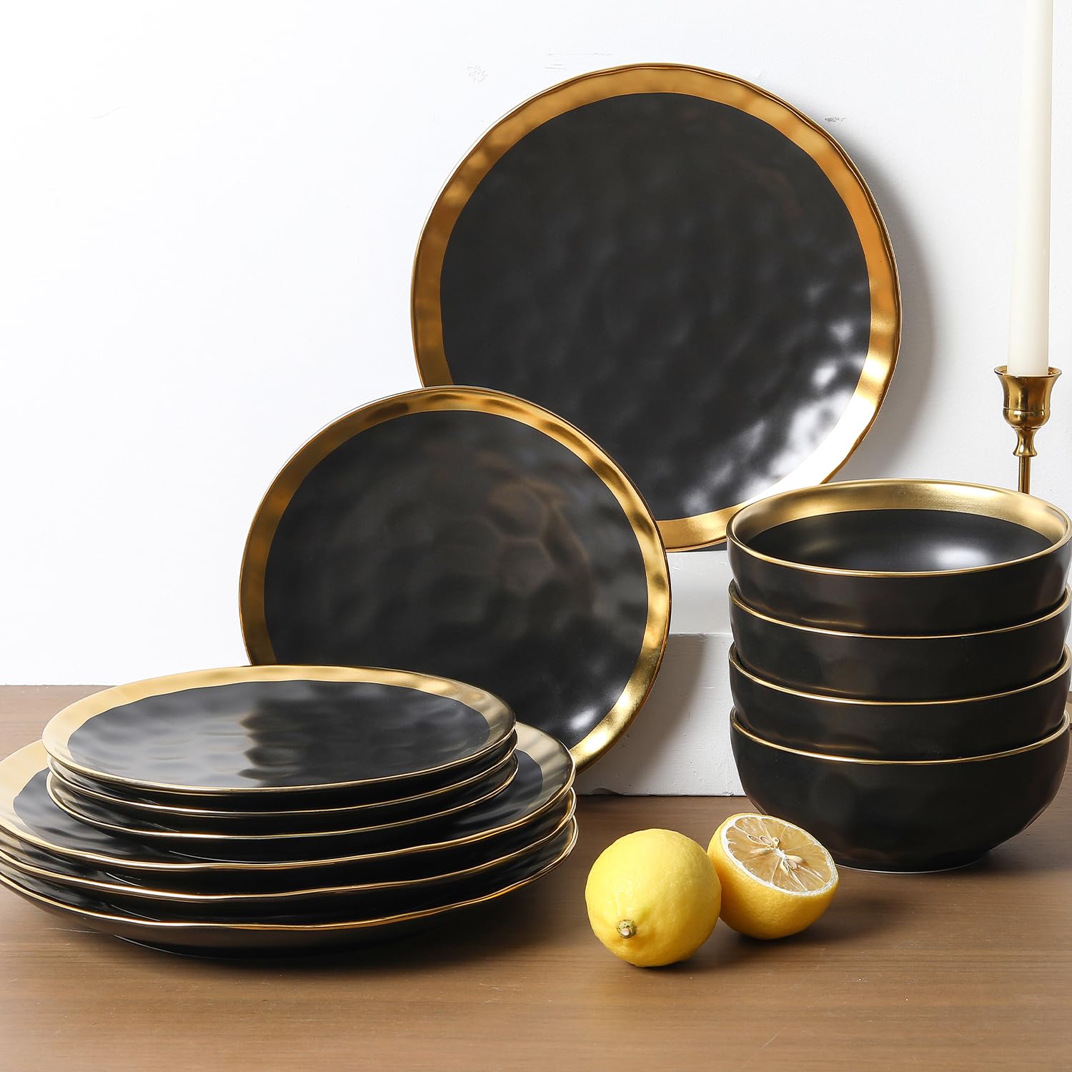 Lot De 6 Assiettes Plates Rondes 26,7 Cm En Porcelaine - Résistantes Et Élégantes