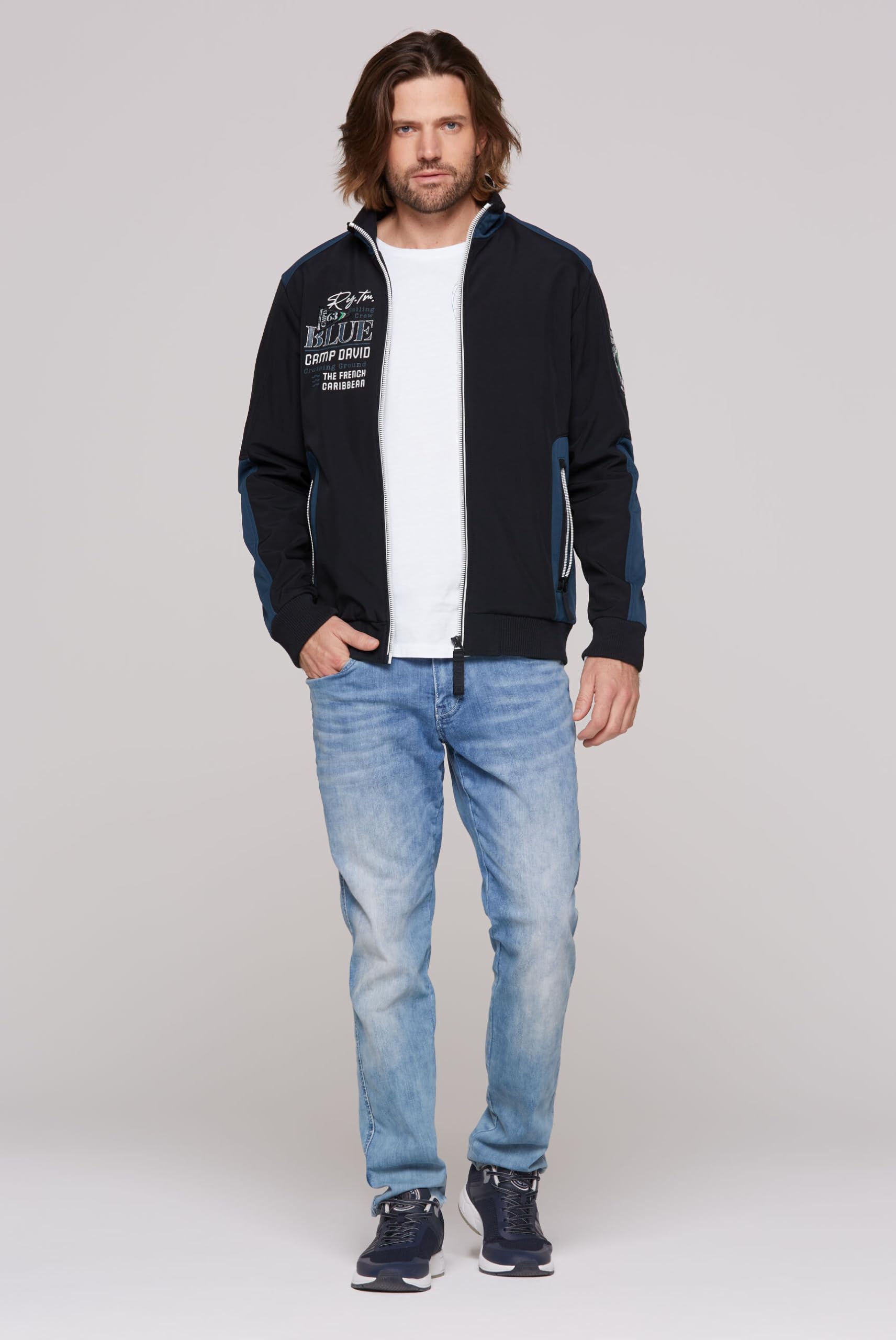 Camp David Herren Softshelljacke mit Colour-Blocking