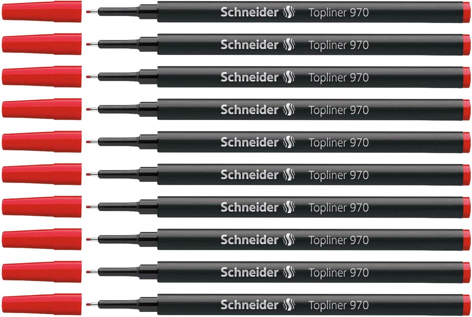 Schneider Topliner 970 Fineliner Pen Refill 0.4 mm Black for Topliner 911 Pack of 10