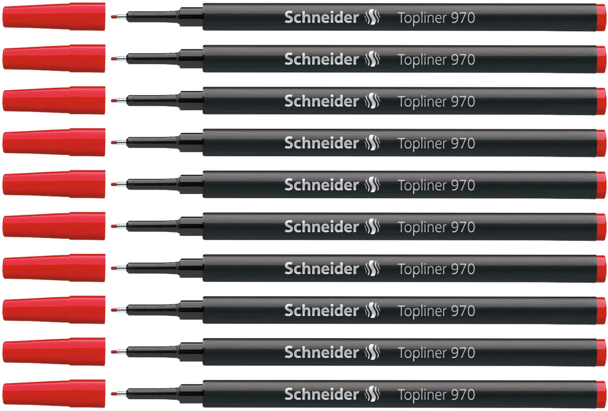 Schneider Topliner 970 Pen Refill - Red / Pack of 10