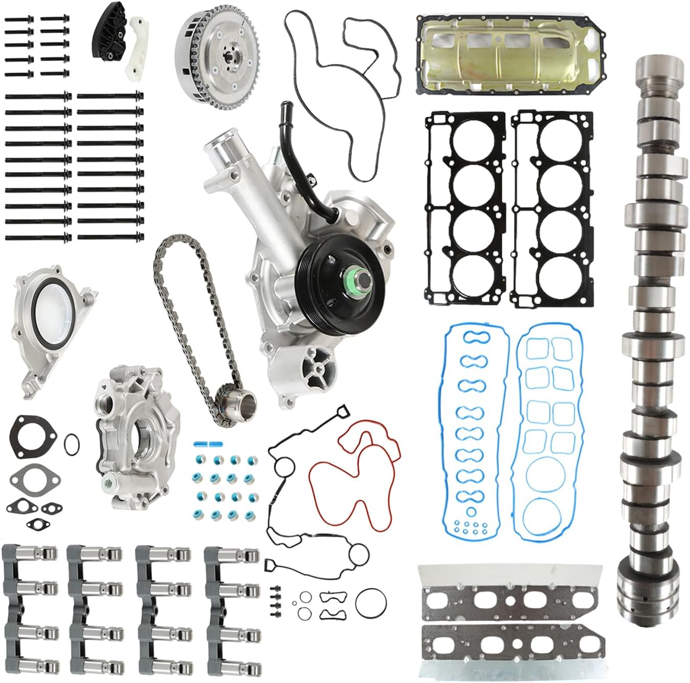 NON-MDS Lifters KIT timing chain kit camshaft for 2009-2019 Ram 1500 5.7L Hemi for Aspen 5.7L Hemi V8 2009 53022314AD LGS1160 CS26284 Camshaft Lifter kit