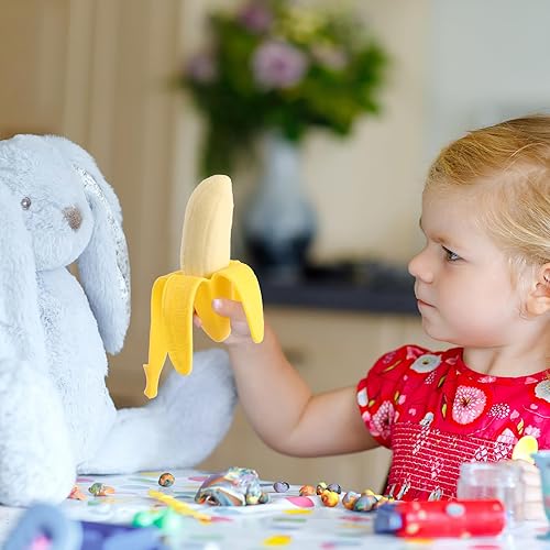 Miniatura 5 de Toyvian Juguetes de plátano pelado, juguetes de plástico loco divertido broma en forma de plátano juguetes de alivio para el día de los inocentes