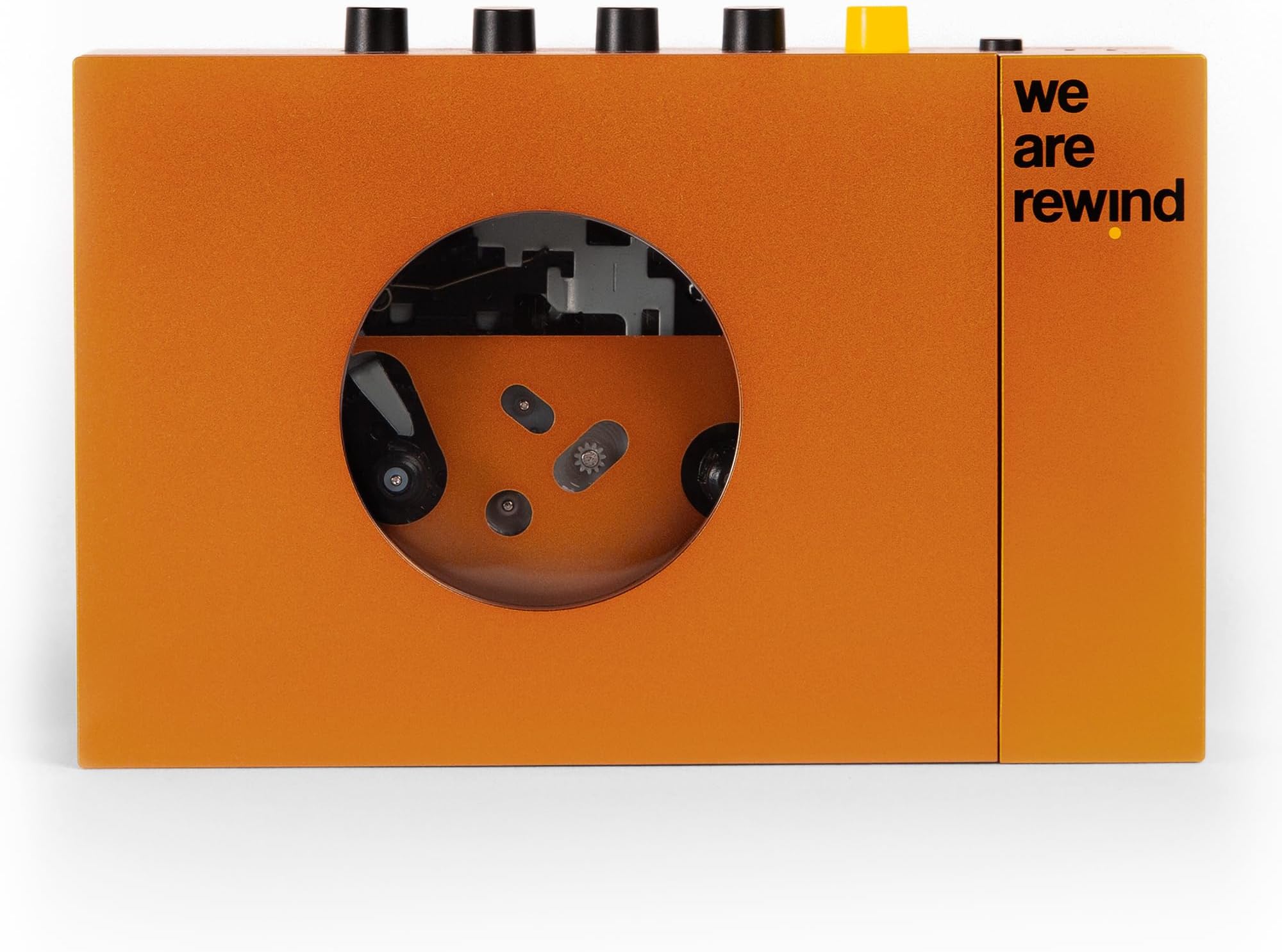 We are Rewind Portable Cassette Player - Cassette Tape Recorder with Bluetooth Connection Speaker or Headphones, 3.5mm Audio Cable - (Serge, Orange)