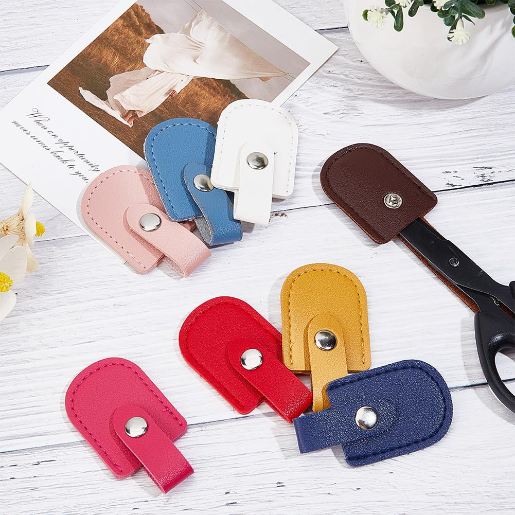DELORIGIN 9Pcs Nail Scissors Protective Cover Leather Cuticle Scissor Pouch Nail Trimmer Storage Bags Nail Nippers Protection Sleeve Manicure Pedicure Tools Handle Cover Portable Tip Protector - Image 4