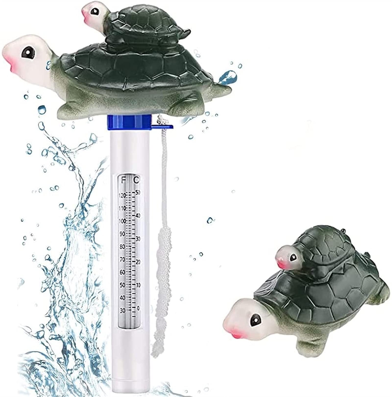 1 Stück Digital Pool Thermometer, leichte Badewanne Thermometer Wassertemperatur Meter groß für die Prüfung der Temperatur(Tortoise)