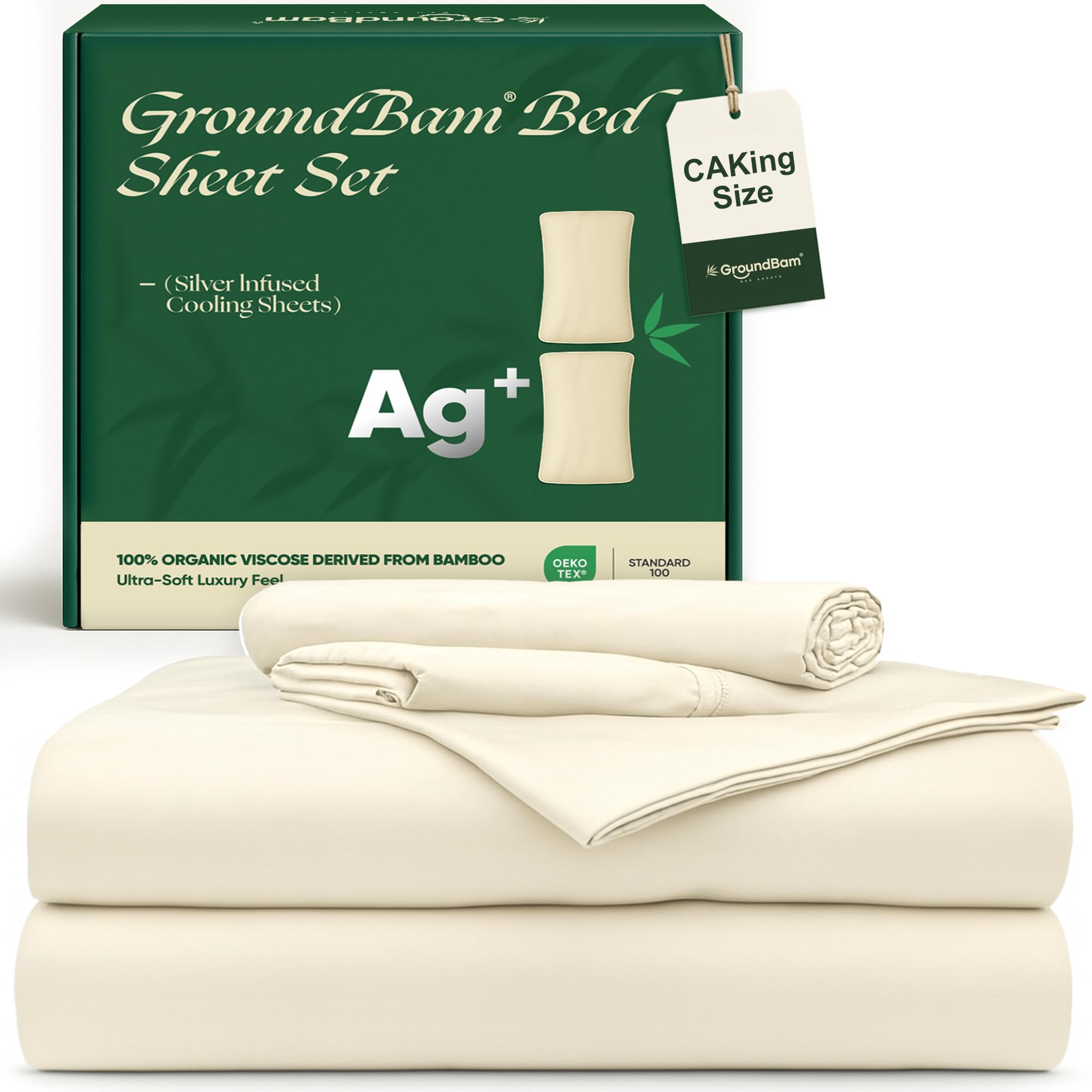 Silver Infused Bed Sheets Set Temperature-Regulating Fabric with Self-Cleaning Technology for 3X Freshness Sleep Genuine 100 Organic Viscose