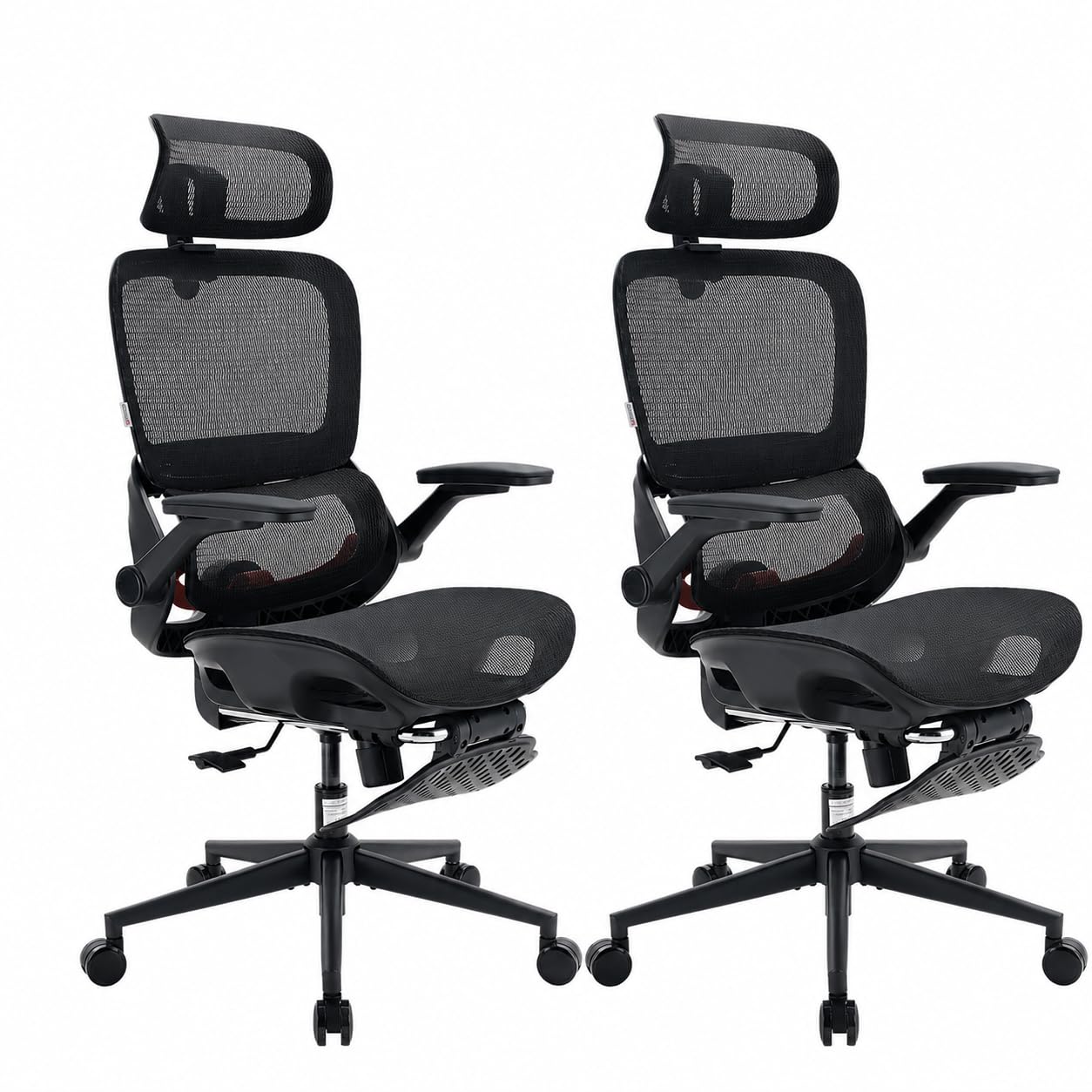SIHOO B100 PRO Ergonomic Office Chair with Footrest, Mesh Office Chair with Adaptive Lumbar Support, Computer Chair with Wide Headrest, Desk Chair with 360° Rotatable Flip-Up Armrests, Jet Black