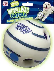 Brinquedo interativo Wobble Wag Giggle Ball, para cães, brilha no escuro
