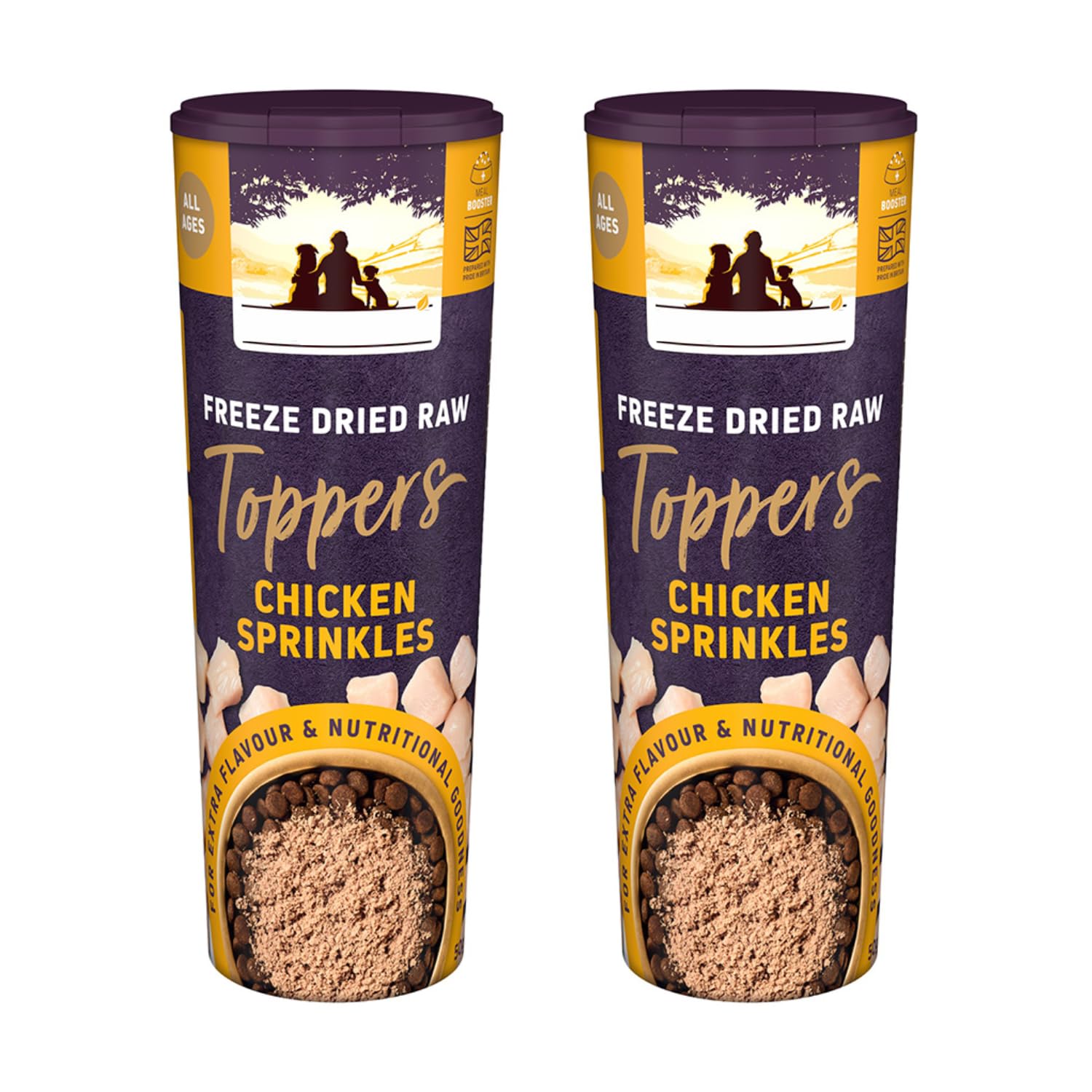 Freeze Dried Raw Dog Food Toppers Sprinkle Chicken 50g x Pack of 2 - a Perfect Meal Booster for Your Dog With a Soft Sprinkle Texture, Adding a Tasty Flavour to Your Dogs's Meal Time