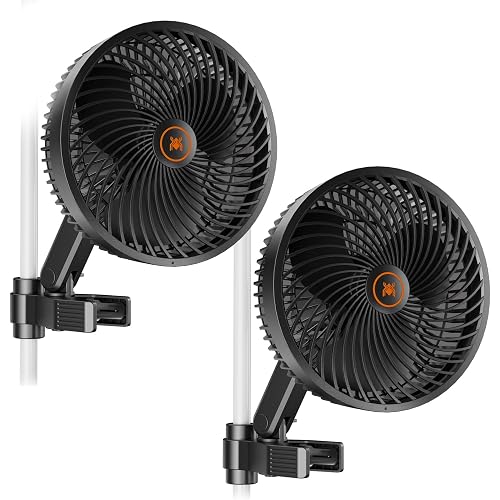 Spider Farmer 2-Pack Grow Tent Clip Fan 6", EC Motor, Custom 10 Dynamic Wind Speeds and 10-Level Oscillation, Weatherproof IP-54, Powerful Airflow but Quiet for Hydroponics Circulation Cooling
