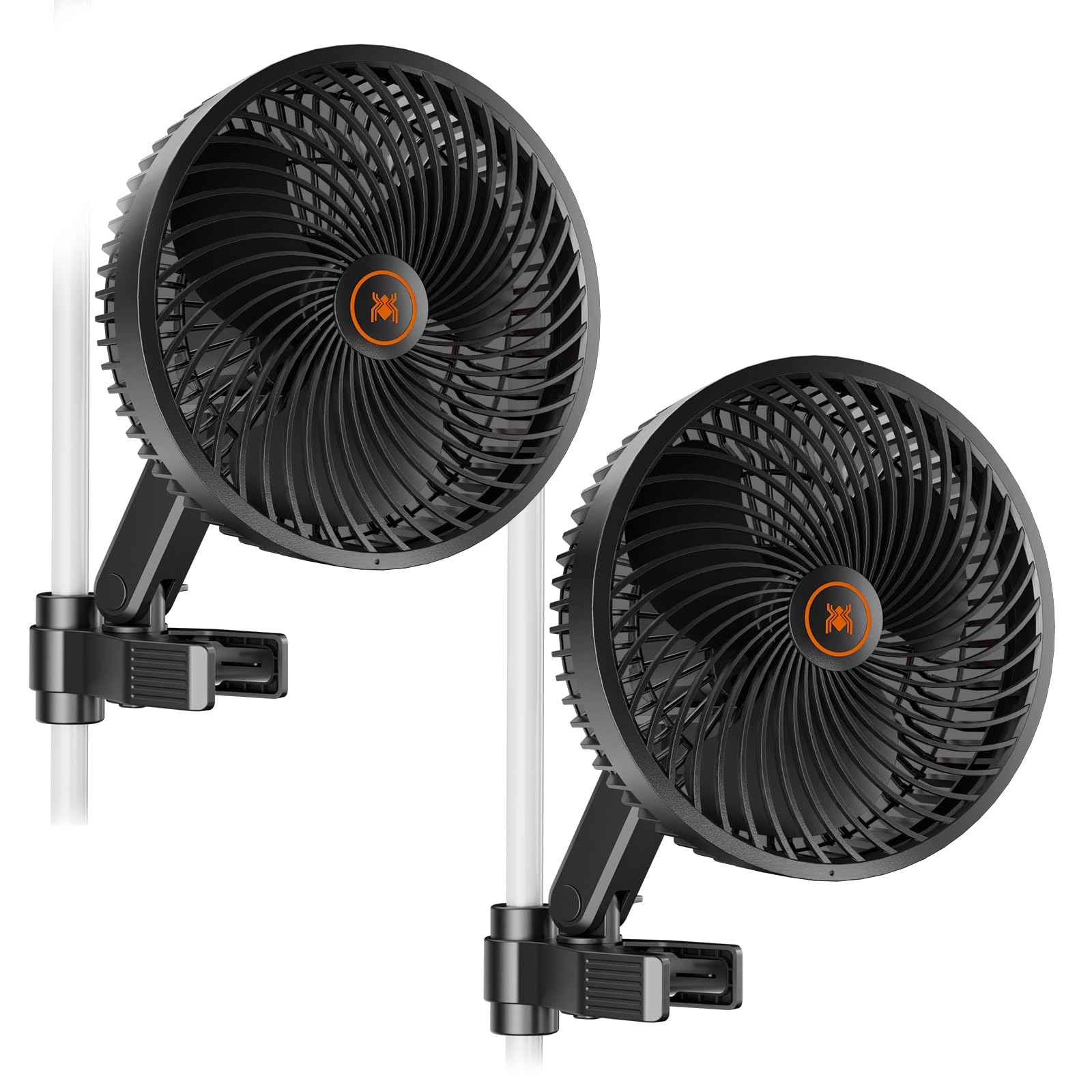 SPIDER FARMER Grow Tent Fan 6" with 10 Dynamic Wind Speeds and 10-Level Oscillation, EC Motor, Weatherproof IP-44, Auto Oscillating Clip Fan, Powerful Airflow but Quiet 2PCS