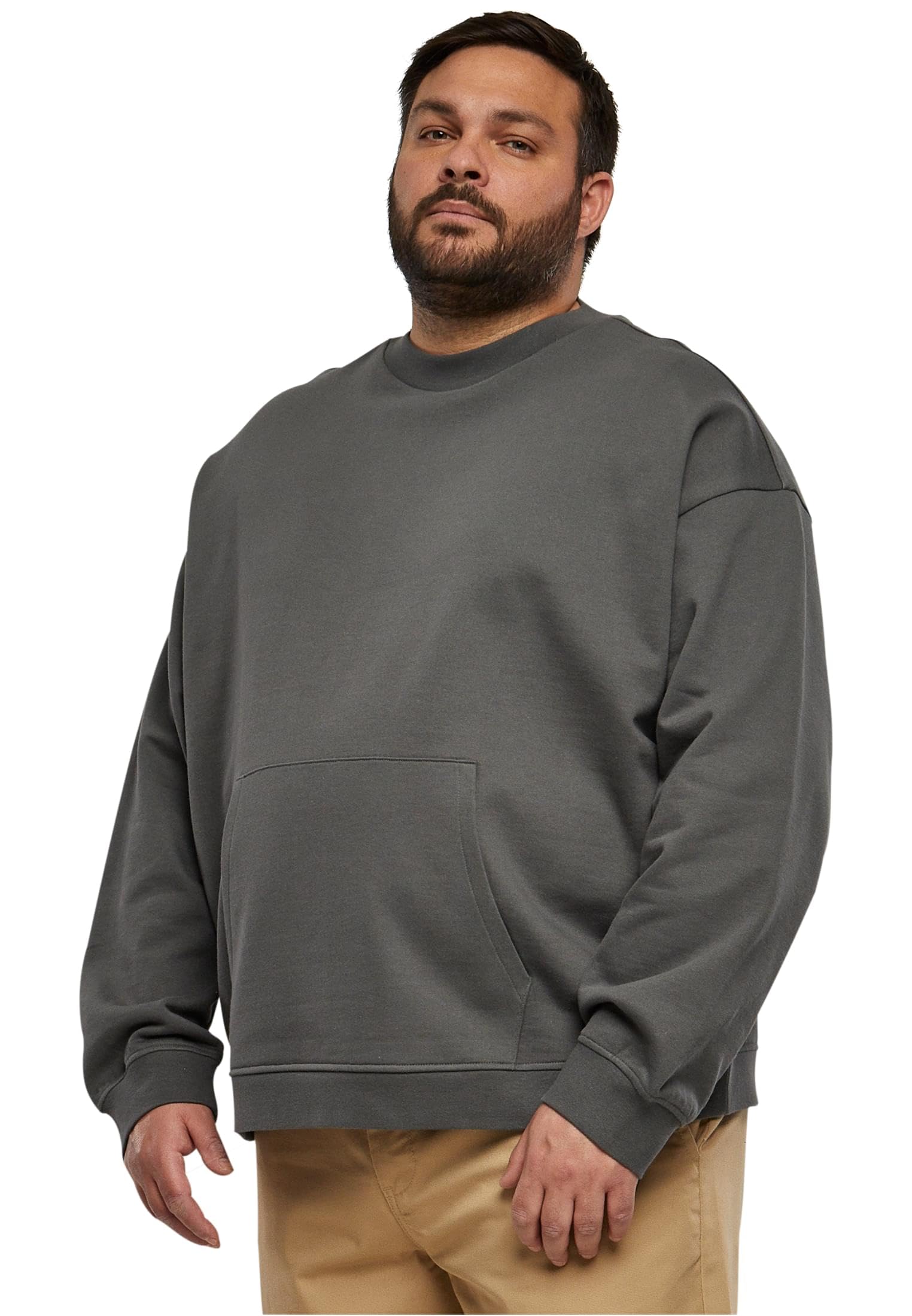 Urban Classics Men's Organic Boxy Pocket Crew Sweatshirt, Darkshadow,