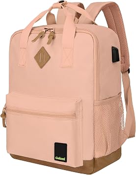 Goloni Mini Backpack for Men and Women, Small Backpack with USB, Lightweight Travel College Work Casual Backpacks Pink