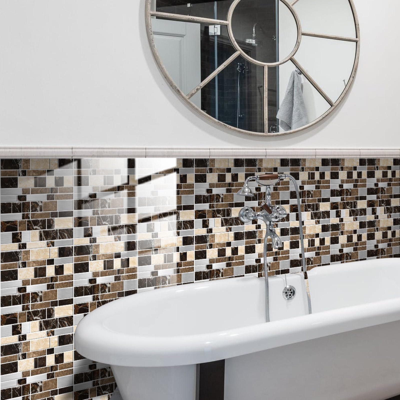 Piastrelle Adesive Cucina Modello Di Marmo Marrone Pavimento pvc Adesivo Mobili Decorazioni Piastrelle Adesive Bagno Impermeabile Resistenza all'olio Mattonelle Adesive