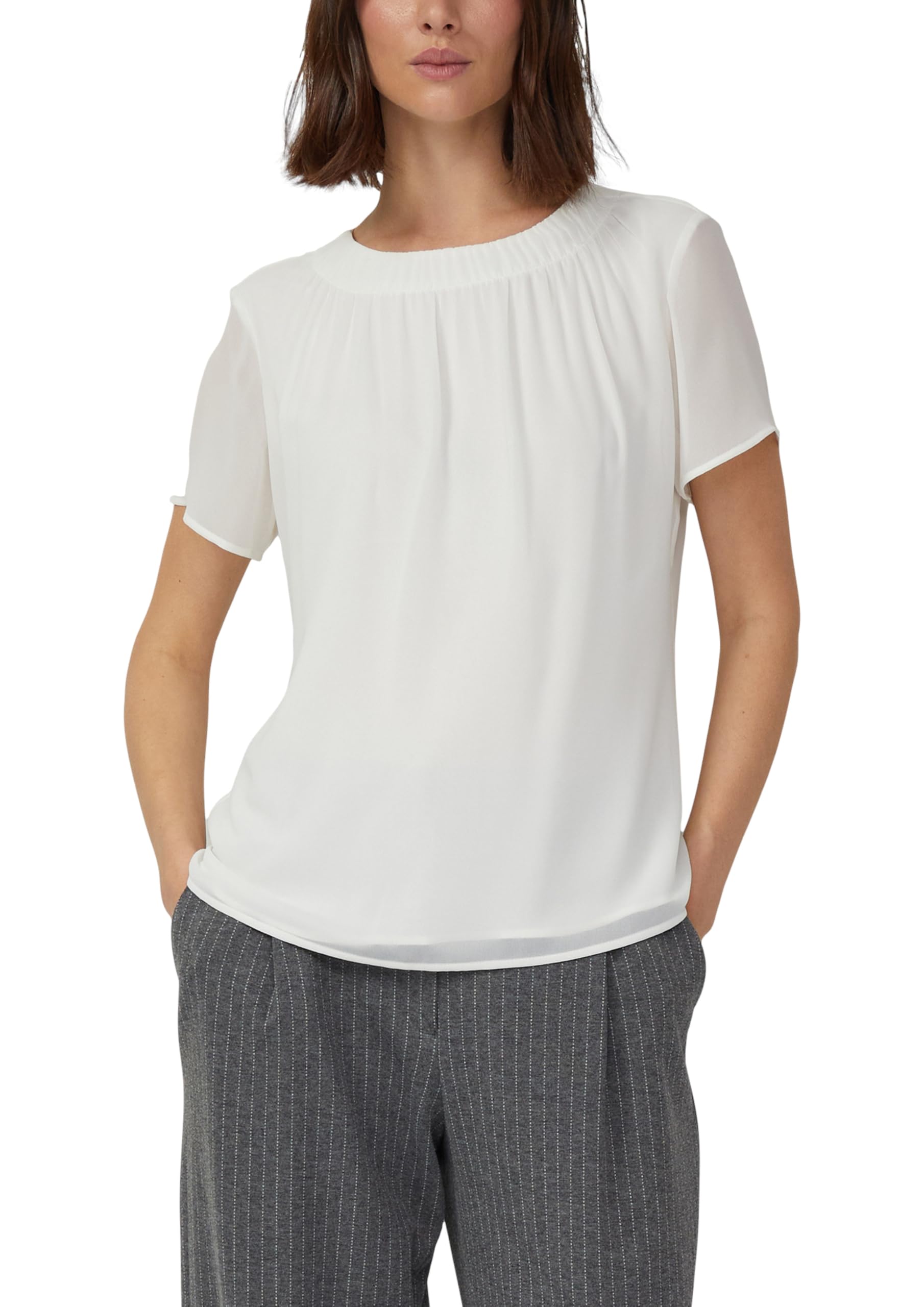 s.Oliver BLACK LABEL Women's 2177690 Short Sleeve Chiffon Blouse, 0200, 14
