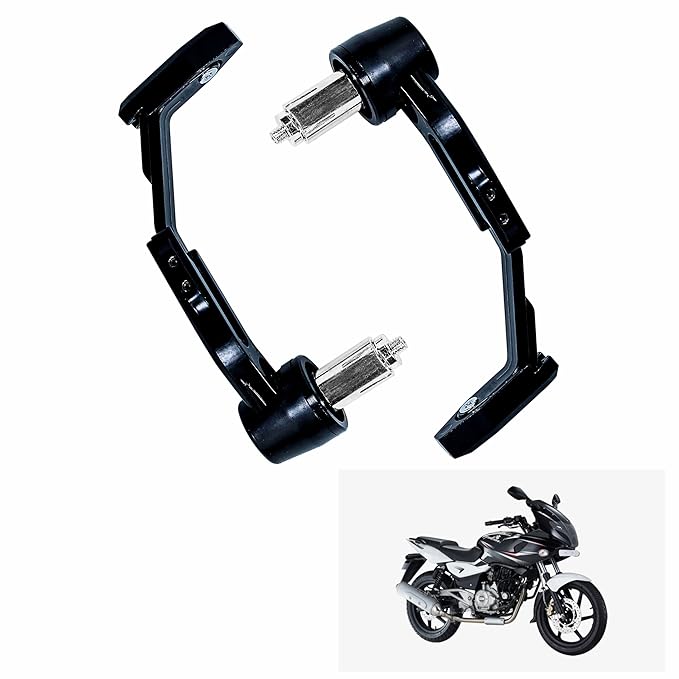 Motorcycle Brake Clutch Lever Guard Handlebar Protectors 7/8” 22MM CNC Alloy with Adjustable Angle Length (Black) for Bajaj Pulsar 220 F (Pack of 2)