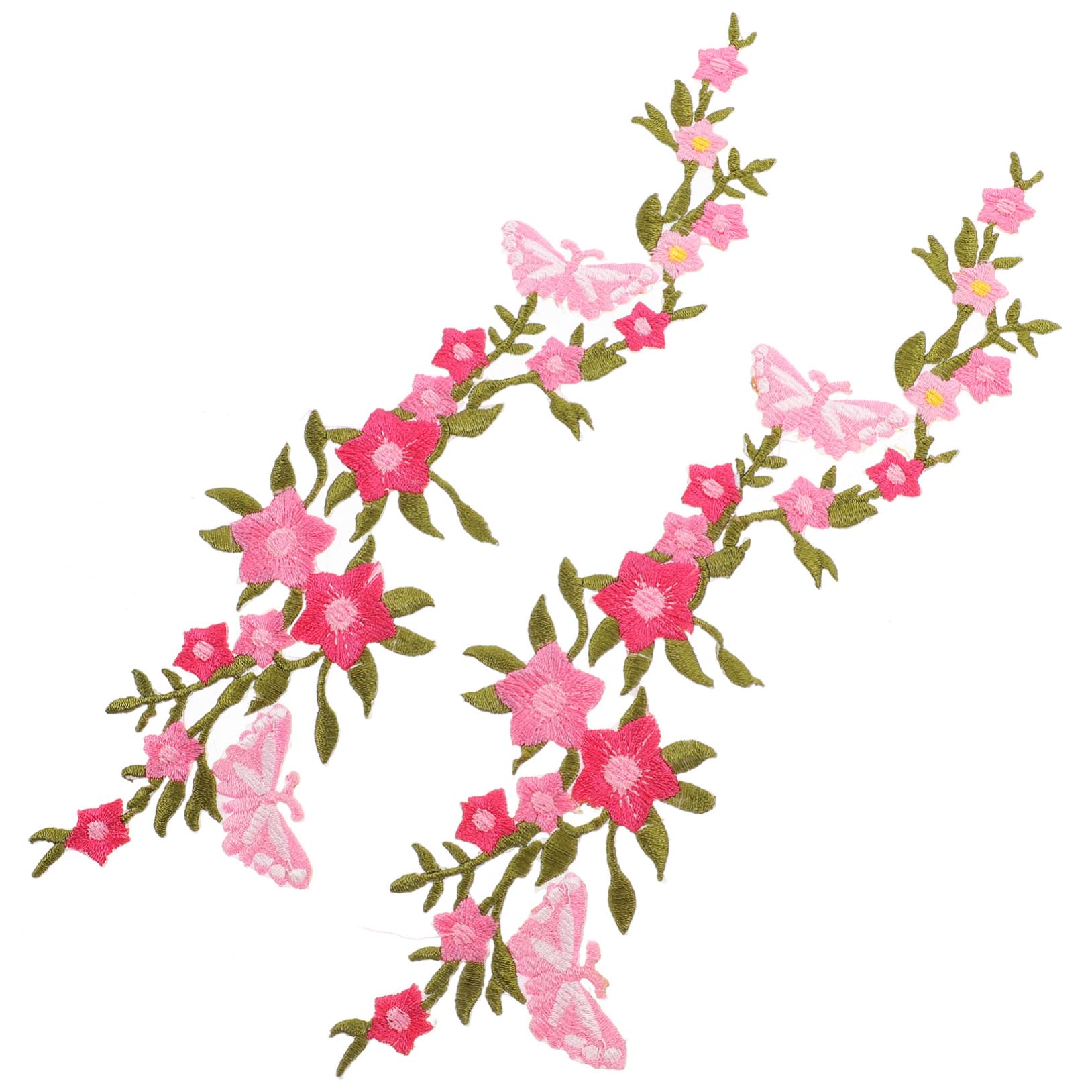 Adornos para Ropa, Parches Bordados de Tela Flores