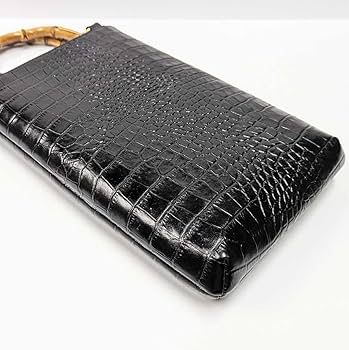 牛革クロコ型押し バンブー手提げ 紺 ◆神輿 祭り バッグ 竹手 牛革クロコ型押し バンブー手提げ （大） 紺色 ◇竹手バッグ神輿