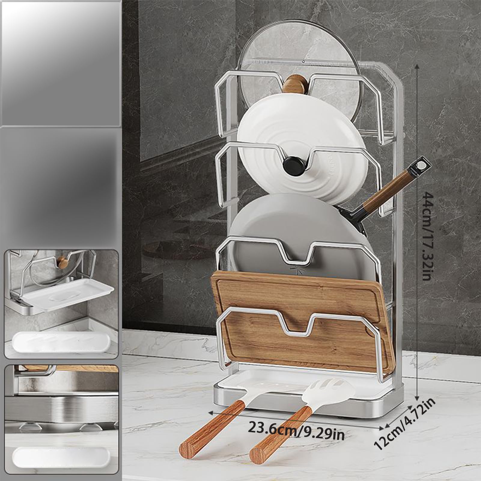 Portacoperchi per Pentole Porta Coperchi Padella | Rack Risparmia Spazio per Coperchi per Cucina Casa Appartamento Ristorante