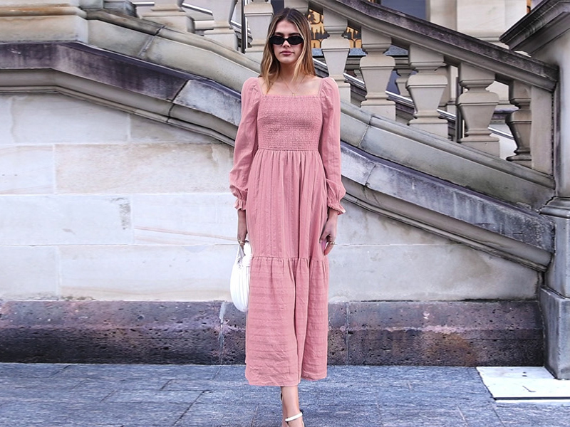 BTFBM Women Maxi Fall Dresses 2026 Long Sleeve Boho Dress Apricot