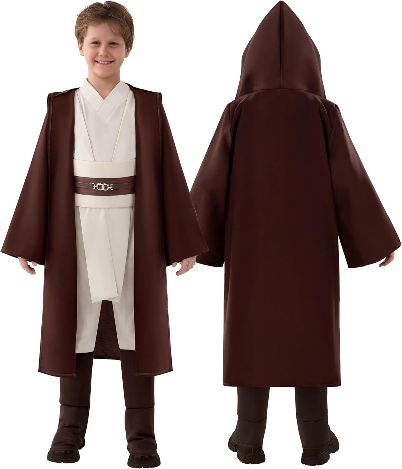 Spooktacular Creations Kids Knight Costume, Boys Tunic Hooded Cape, Cosplay Robe Uniform for Child Halloween Role Play Party - Image 3