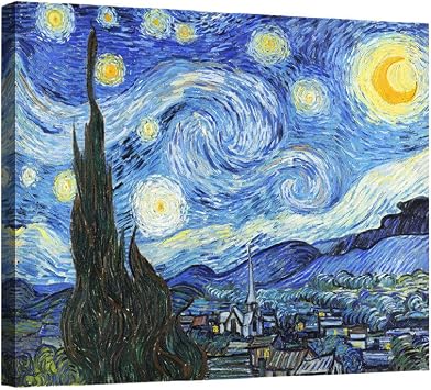 ELITEART-- Starry Night by Vincent Van Gogh Oil Painting Reproduction Giclee Wall Art Canvas Prints